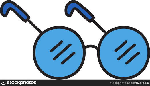 Hand Drawn round glasses illustration isolated on background