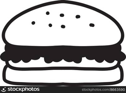 Hand Drawn sandwich illustration isolated on background