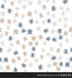 Hand drawn scandinavian stars seamless pattern. Ink stains star wallpaper on white background. Vector illustration. Hand drawn scandinavian stars seamless pattern illustration.