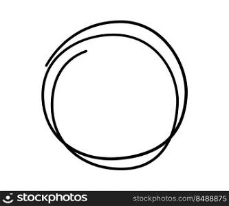Hand drawn scribble circle. Doodle sketch underline. Highlight circle frame. Oval in doodle style. Vector illustration isolated on white background.. Hand drawn scribble circle. Doodle sketch underline. Highlight circle frame. Oval in doodle style. Vector illustration isolated on white background
