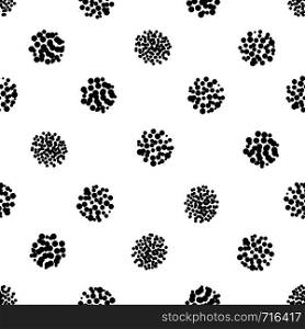 Hand drawn seamless pattern isolated on white. Endless vector primitive background with black dots. Stylish monochrome doodles. Polka dot texture. Vector illustration.. Hand drawn seamless pattern isolated on white.
