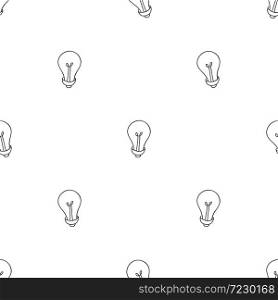 Hand drawn seamless pattern of light bulbs. Idea symbol. Vector illustration.