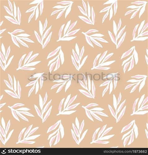 Hand-drawn seamless pattern with abstract plants. Colorful floral illustration for paper and gift wrap. Fabric print modern design. Creative stylish background.