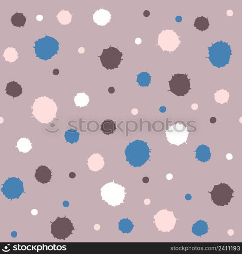 Hand drawn seamless pattern with abstract spots. Perfect for T-shirt, textile and print. Doodle vector illustration for decor and design.