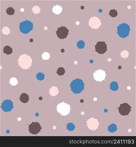Hand drawn seamless pattern with abstract spots. Perfect for T-shirt, textile and print. Doodle vector illustration for decor and design.