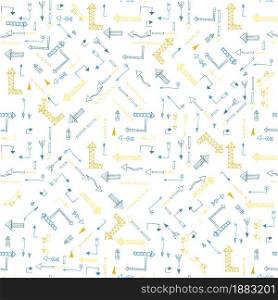 Hand drawn seamless pattern with arrows. Vector illustration
