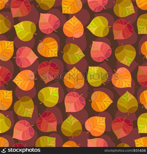 Hand drawn seamless pattern with autumn leaves. Hand drawn colorful fall illustrations for packaging, gift wrap, wallpapers, fabric, scrapbooking paper and any type of printed products.