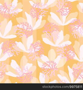 Hand-drawn seamless pattern with flowers. Colorful floral illustration for paper, gift wrap, wallpapers, fabric, textile design. 