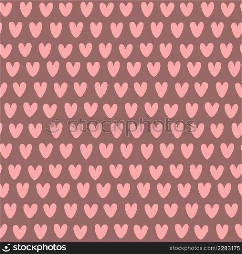 Hand-drawn seamless pattern with hearts. Creative stylish background for Valentine Day. Colorful illustration for paper and gift wrap. Fabric print modern design.