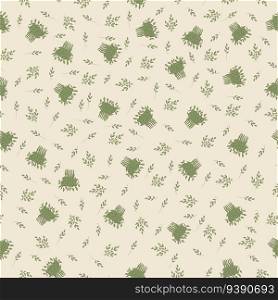 Hand-drawn seamless patterns with leaves and combs for hair from the leaves. Hand-drawn seamless patterns with leaves and combs for hair from the leaves.