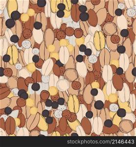 Hand drawn seeds. Vector seamless pattern