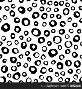 Hand drawn simple design texture with chaotic shapes. Abstract seamless pattern with circle elements on white background. Backdrop for textile or book covers, wallpapers, design, wrapping. Hand drawn simple design texture with chaotic shapes.