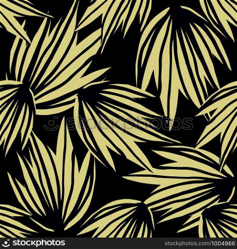 Hand drawn simple leaves seamless pattern. Contemporary leaf fabric textile design. Trendy backdrop for book covers, wallpapers, design, graphic art, wrapping paper. Vector illustration. Hand drawn simple leaves seamless pattern. Contemporary leaf fabric textile design.