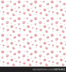 Hand drawn Sketch cats paw and traces seamless pattern, Vector Illustration Elements isolated on white background.. Hand drawn Sketch cats paw and traces seamless pattern, Vector Illustration Elements isolated on white background