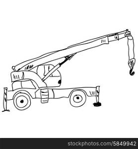 Hand drawn sketch crane