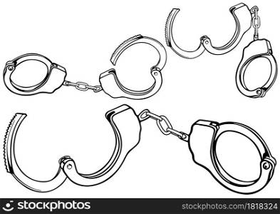 Hand Drawn Sketch of Handcuffs