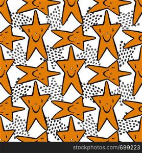 Hand drawn sketch stars seamless pattern. Childish background for textile or wrapping.. Hand drawn sketch stars seamless pattern. Childish background for textile or wrapping