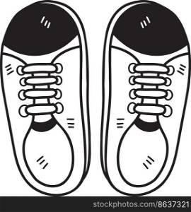 Hand Drawn sneakers shoes illustration isolated on background