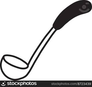 Hand Drawn soup scoop illustration isolated on background