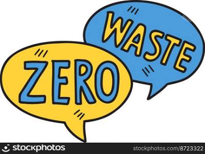 Hand Drawn Speech Box zero waste illustration isolated on background