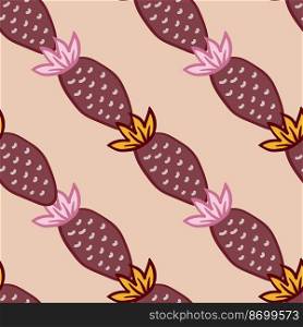 Hand drawn strawberries wallpaper.Doodle strawberry seamless pattern. Fruits backdrop. Design for fabric, textile print, wrapping paper, kitchen textiles, cover. Vector illustration. Hand drawn strawberries wallpaper.Doodle strawberry seamless pattern. Fruits backdrop.