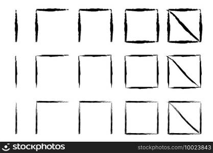Hand drawn Tally marks with brush strokes used in France, Spain and Brazil. Hand drawn Tally marks