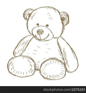 Hand drawn Teddy bear doodle Vector illustration