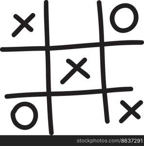 Hand Drawn Tic tac toe illustration isolated on background
