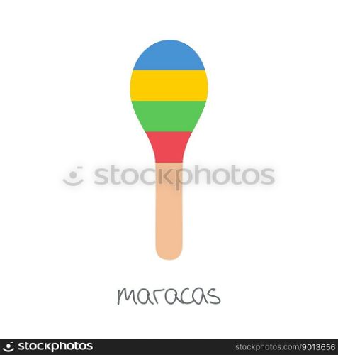 Hand drawn toy musical instruments for kids. Flat vector maracas illustration. Clipart isolated on white background