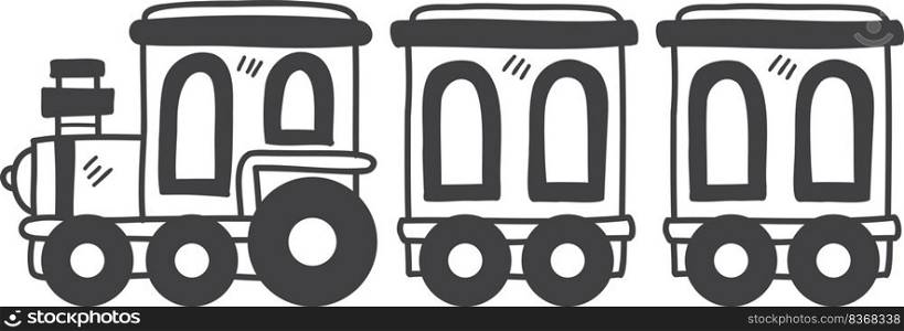 Hand Drawn toy train for kids illustration isolated on background