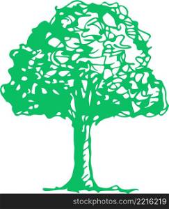 Hand drawn tree icon sign symbol design