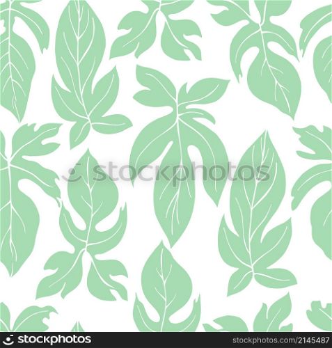 Hand drawn tropical plants.Vector seamless pattern