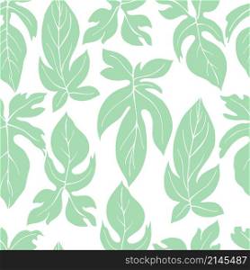 Hand drawn tropical plants.Vector seamless pattern