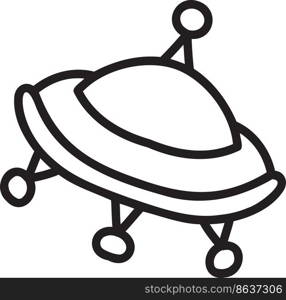 Hand Drawn ufo illustration isolated on background