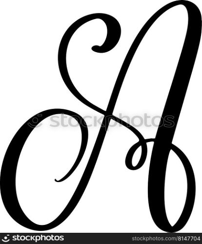 Hand drawn vector calligraphy letter font A. Isolated letter written with ink. Handwritten brush style. Hand lettering for logos packaging design poster.. Hand drawn vector calligraphy letter font A. Isolated letter written with ink. Handwritten brush style. Hand lettering for logos packaging design poster