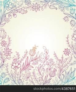 Hand drawn vector floral background