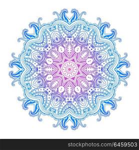 Hand drawn vector mandala isolated on white background. Round oriental ornament.