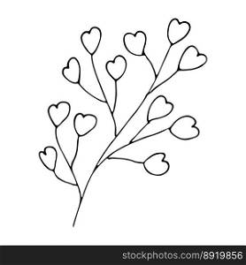 Hand drawn vector tree branch Cute herb clipart Botanical illustration