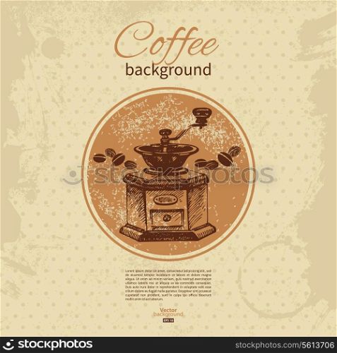 Hand drawn vintage coffee background. Menu for restaurant, cafe, bar, coffeehouse