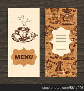 Hand drawn vintage coffee background. Menu for restaurant, cafe, bar, coffeehouse