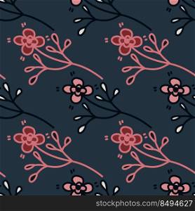 Hand drawn vintage flower seamless pattern. Simple floral wallpaper. Design for fabric, textile print, wrapping paper, cover. Hand drawn vintage flower seamless pattern. Simple floral wallpaper.