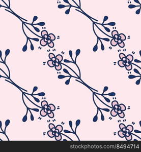 Hand drawn vintage flower seamless pattern. Simple floral wallpaper. Design for fabric, textile print, wrapping paper, cover. Hand drawn vintage flower seamless pattern. Simple floral wallpaper.