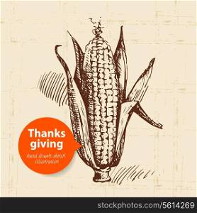 Hand drawn vintage Thanksgiving Day illustration&#x9;