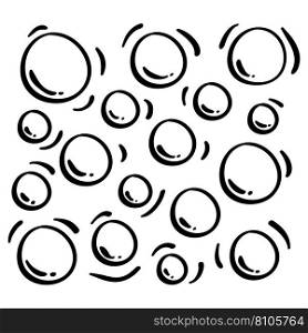Hand drawn water bubble icons Royalty Free Vector Image
