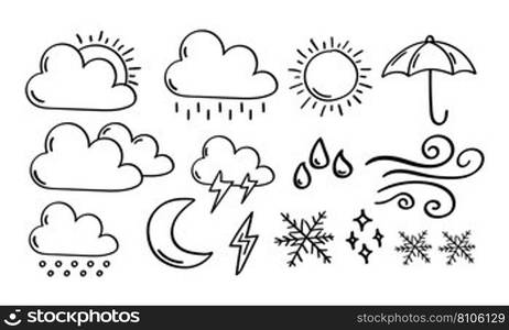 Hand drawn weather icon Royalty Free Vector Image