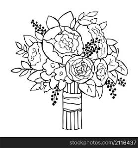 Hand drawn wedding bouquet. Vector sketch illustration.