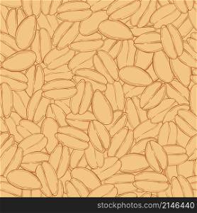 Hand drawn wheat grain. Vector seamless pattern