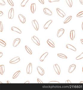 Hand drawn wheat seeds. Vector seamless pattern