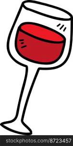Hand Drawn wine glass illustration isolated on background