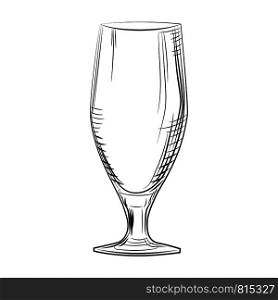 Hand drawn woman beer glass. Engraving style. Vector illustration isolated on white background. Hand drawn woman beer glass. Engraving style. illustration isolated